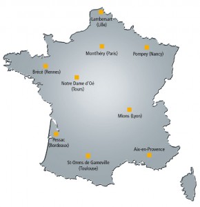 Carte d'implantation du réseau Eneria en France